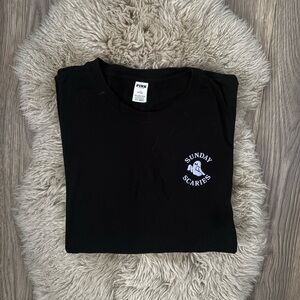 PINK Victoria's Secret Black 'Sunday Scaries' Graphic Tee
